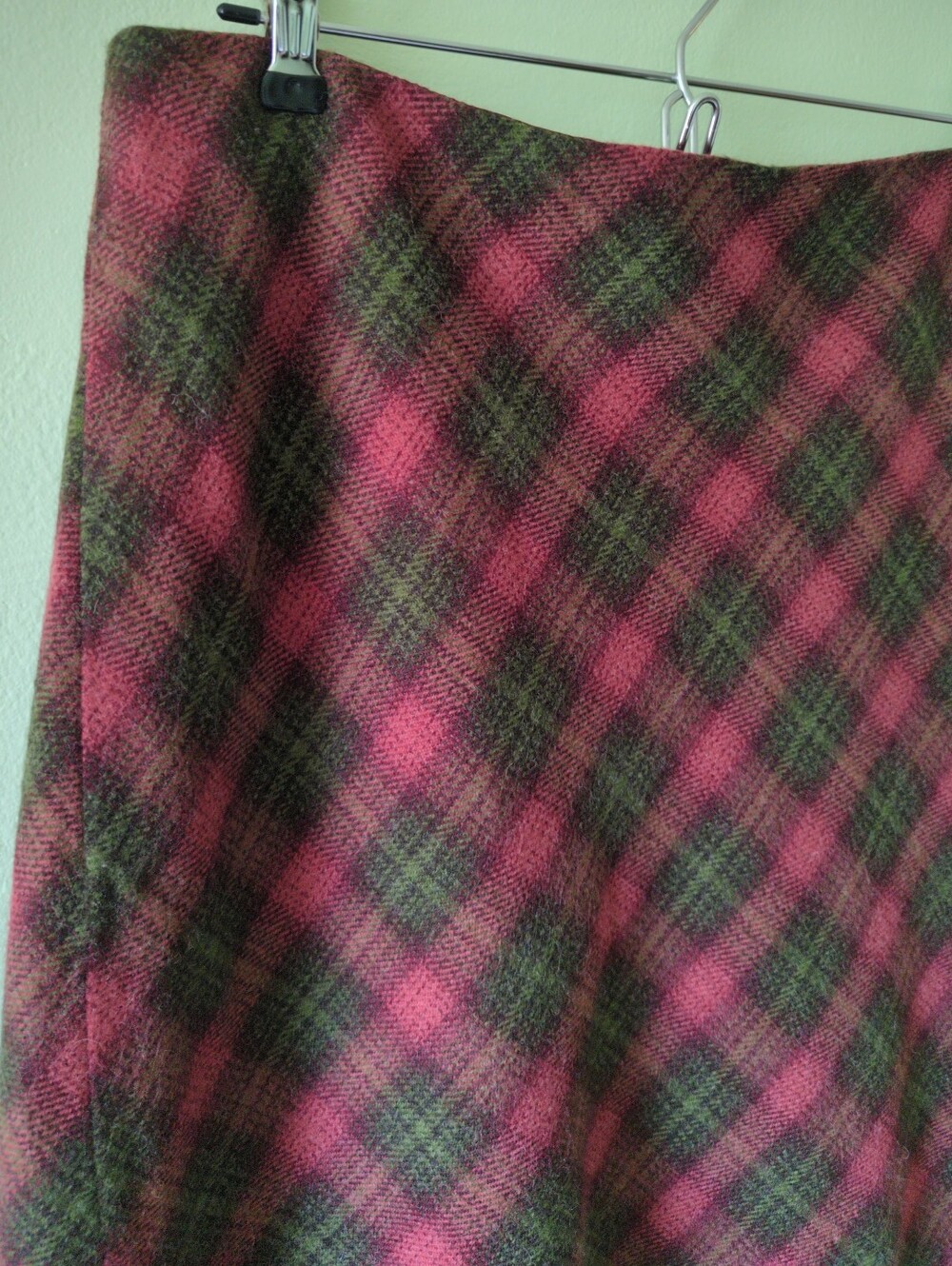 Vintage 90s Smart Set Plaid Mini Skirt A Line Warm Winter Medium - Picture 5 of 9
